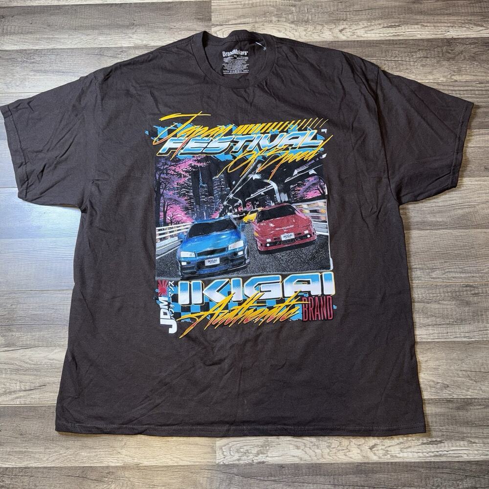 JDM Japan Street Racing Graphic T Shirt XXL IKIGAI Brand Anime Y2K Cars Skyline